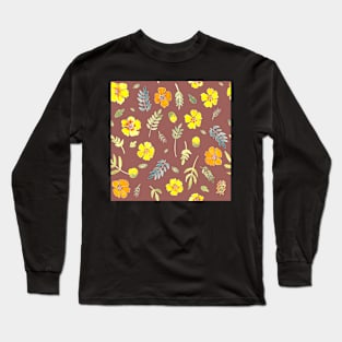 Yellow country floral in watercolour Long Sleeve T-Shirt